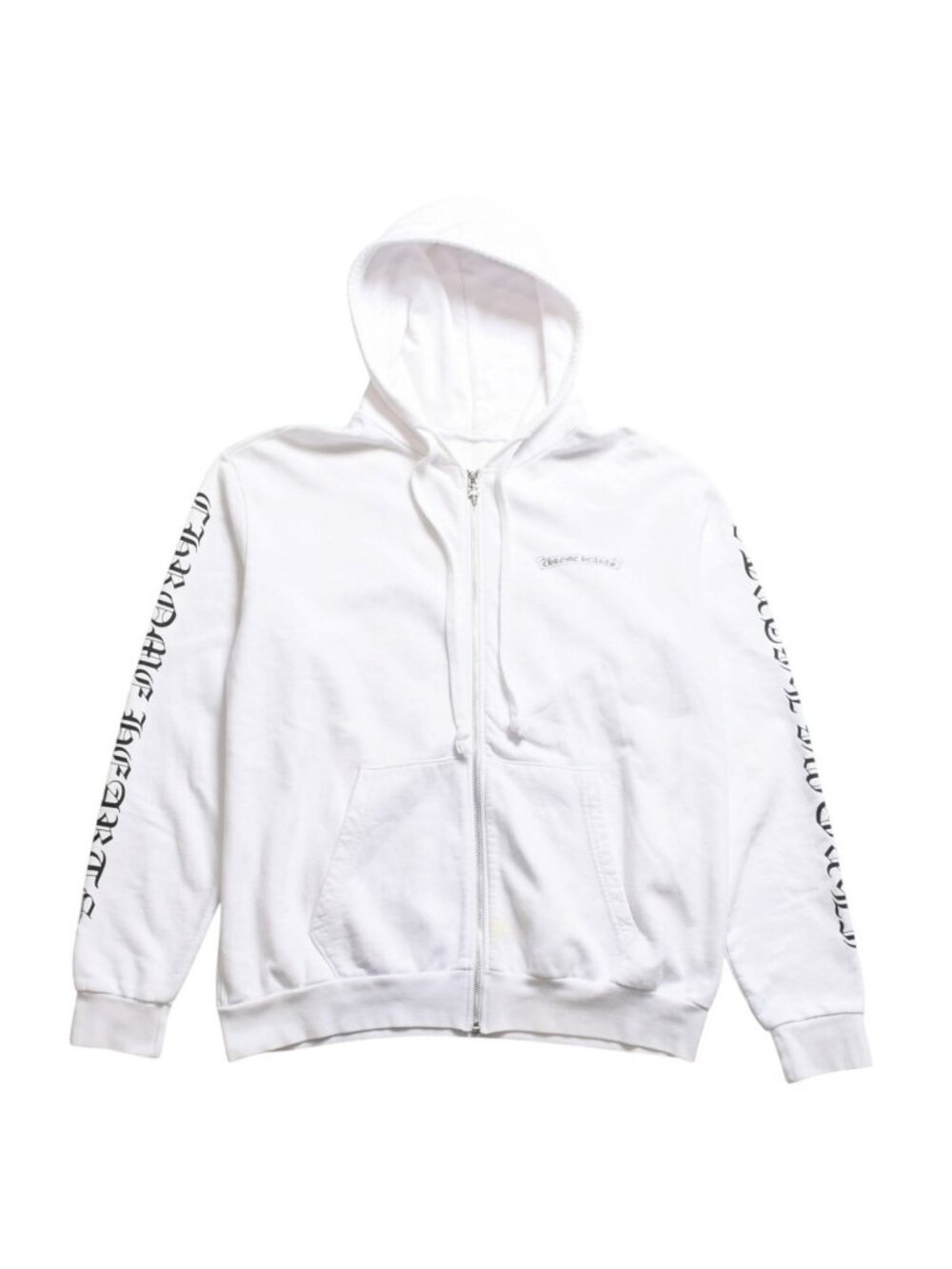 Chrome Hearts Zip Up Hoodie Dagger Zip Scroll Label White L